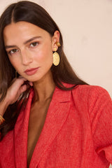 SIMONE GERANIUM LINEN BLEND TAILORED JACKET