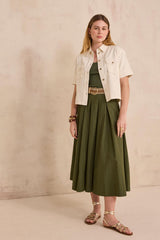 DIEGO CREAM SHORT-SLEEVE DENIM SHIRT