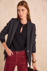 ALIX NAVY WOOL SWEATER