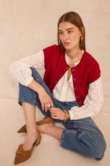 ARTHUR RED SLEEVELESS CASHMERE SWEATER