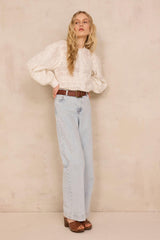 LISA LIGHT WASH WIDE JEANS