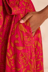 PALMA PRINTED COTTON STRAIGHT DRESS