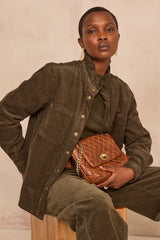 DENISE KHAKI CORDUROY BLOUSE
