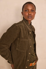 DENISE KHAKI CORDUROY BLOUSE