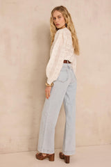 LISA LIGHT WASH WIDE JEANS