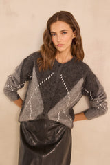 ALPHA ANTHRACITE MOHAIR CARDIGAN