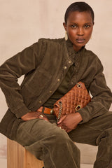 DENISE KHAKI CORDUROY BLOUSE