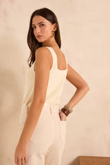 ANNA CREAM COTTON TANK TOP