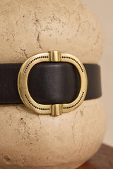 ELISE BLACK WIDE LEATHER BELT