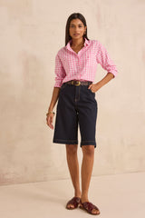 RAYAN COTTON BLEND DENIM BERMUDA