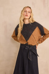 ALFONZO GREY MOHAIR BLEND SWEATER