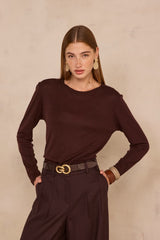 TOPAZE BURGUNDY LONG SLEEVE T-SHIRT
