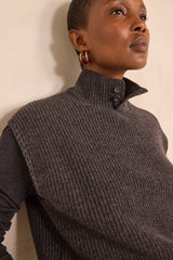 AUGUSTIN SLEEVELESS WOOL AND YAK BLEND SWEATER