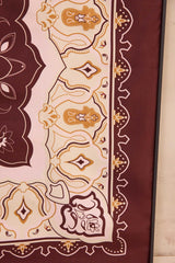 KING PRINTED BURGUNDY SILK SCARF