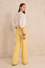 SANDY LEMON WIDE TROUSERS