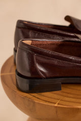 ORNELLA CHOCOLATE LEATHER MOCASSIN