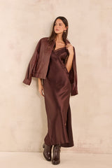 REFLECTION STRAIGHT SATIN DRESS