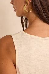 LOVE CREAM COTTON AND HEMP TANK TOP