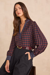 MARIELLE CHECKERED BLOUSE