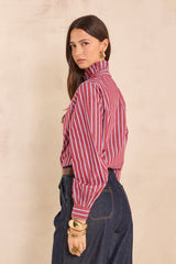MARISSA STRIPED COTTON BLOUSE