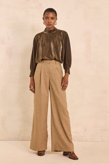 FLAUBERT HIGH-WAISTED BRONZE TROUSERS