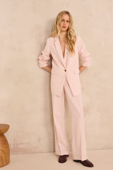 FERGUSON WIDE STRIPED COTTON BLEND TROUSERS