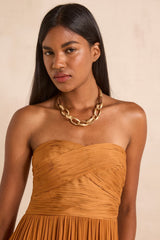 PASSION FLOWY STRAPLESS DRESS