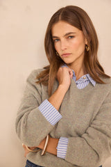 ALIZEE ALMOND CASHMERE SWEATER