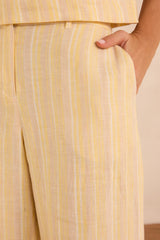 ADELE WIDE STRIPED LINEN PANTS