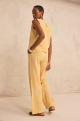 THEODORE VICHY STRAIGHT COTTON TROUSERS
