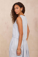 DAVID SKY BLUE SLEEVELESS TOP