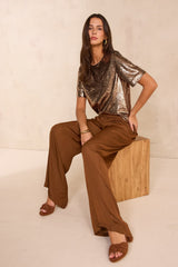 TARA SHORT-SLEEVE SEQUIN T-SHIRT