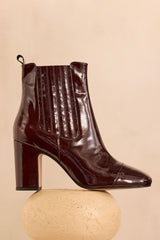 OTTO PATENT LEATHER HEELED BOOTS