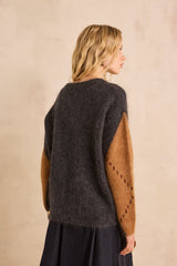 ALFONZO GREY MOHAIR BLEND SWEATER