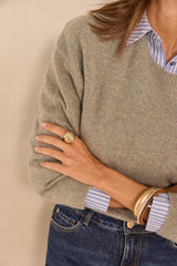 ALIZEE ALMOND CASHMERE SWEATER