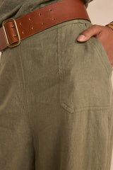 TERRY LEAF LOOSE LINEN TROUSERS