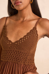 MAELINE COTTON STRAP CROCHET DRESS
