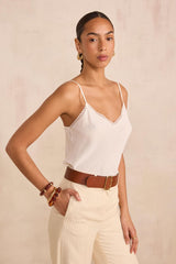 DEMIE CREAM SILK CAMISOLE TOP