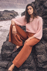 LUCE BRICK LOOSE FIT COTTON BLEND TROUSERS