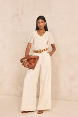 LOLA EMBROIDERED SHORT SLEEVE COTTON T-SHIRT