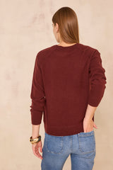 ARISTIDE BURGUNDY CASHMERE SWEATER