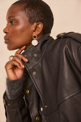 OSCAR OVERSIZED GRAIN LEATHER JACKET