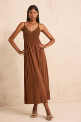 MAELINE COTTON STRAP CROCHET DRESS