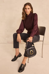 ANOUK EGGPLANT SLEEVELESS WOOL SWEATER