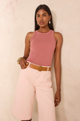 LEOPOLD PINK COTTON BLEND TANK TOP