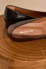 SARAH BLACK LEATHER BALLERINAS