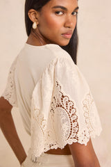 LOLA EMBROIDERED SHORT SLEEVE COTTON T-SHIRT