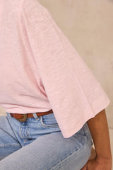 LIANA PALE PINK 3/4 SLEEVE T-SHIRT