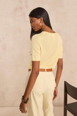 PAPRIKA BIS LEMON SHORT SLEEVE SWEATER