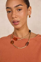 LOREEN TOFFEE SHORT SLEEVE COTTON T-SHIRT